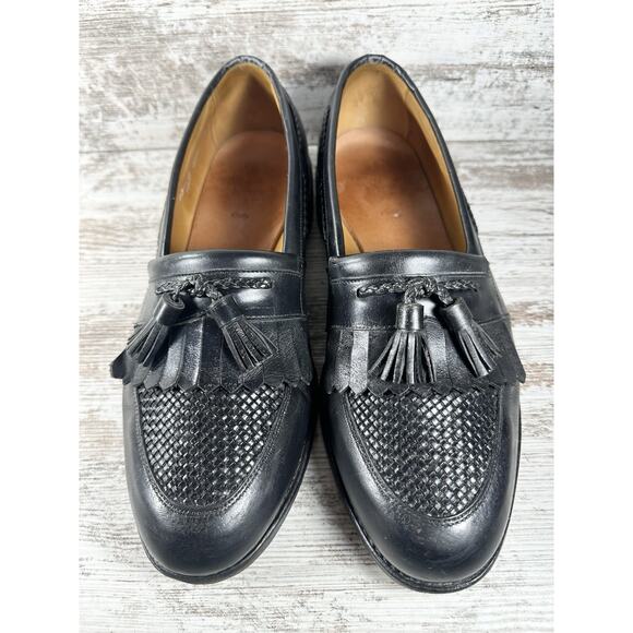 Men\'s Allen Edmonds \'Cody\' Black Woven Leather Kiltie Tassel Loafers Sz 12D main image 11